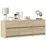 vidaXL Meuble TV avec LED chêne sonoma 140x34x50 cm bois d'ingénierie