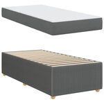 vidaXL Cadre de lit avec matelas Gris foncé 90 x 190 cm tissu