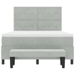 vidaXL Lit à ressorts avec tête de lit Gris clair 190 x 140 cm Velours