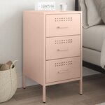 vidaXL Table de chevet rose 36x39x68 cm acier laminé à froid