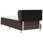 Lit sommier avec matelas vidaXL en marron foncé  90x200 cm  tissu