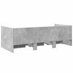 vidaXL Lit de jour avec tiroirs sans matelas gris béton 100x200 cm