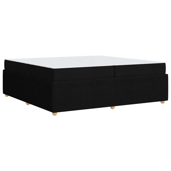 vidaXL Cadre de lit avec matelas Noir 200 x 200 cm tissu