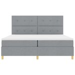 vidaXL Lit à ressorts avec matelas Gris clair 200 x 200 cm tissu