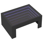 vidaXL Table basse avec LED infini noir 70x50x30 cm
