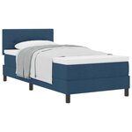 vidaXL Lit à ressorts avec tête de lit Bleu 100 x 200 cm tissu