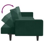 vidaXL Canapé-lit à 2 places avec repose-pied vert foncé velours