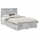 vidaXL Cadre de lit Gris béton 120 x 190 cm Bois d'ingénierie