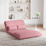 vidaXL Fauteuil de sol ajustable Rose Velours