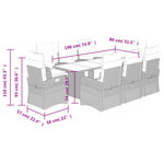 vidaXL Ensemble à manger de jardin et coussins 9 Pièces mélange beige