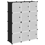 vidaXL Cubes de rangement 12 Pièces avec portes noir PP
