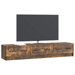 vidaXL Meuble TV Chêne fumé 147 x 34 5 x 27 cm Bois d'ingénierie
