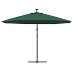 vidaXL Parasol en porte-à-feux et poteau métallique 350 cm Vert