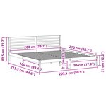 vidaXL Cadre de lit Blanc 200 x 210 cm Bois massif en pin