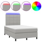vidaXL Sommier à lattes de lit matelas LED gris clair 120x190 cm tissu