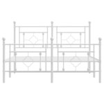 vidaXL Cadre de lit métal sans matelas et pied de lit blanc 140x190 cm