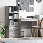 vidaXL Bureau avec tiroir avec étagère avec stockage 2 Pièces Gris Sonoma