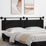vidaXL Tête de lit suspendue Noir Tissu