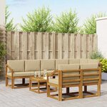 vidaXL Ensemble de canapés d'extérieur 9 Pièces Naturel et Beige