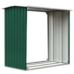 vidaXL Abri de stockage de bois Acier galvanisé 172x91x154 cm Vert