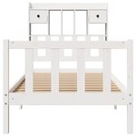 vidaXL Lit bibliothèque sans matelas blanc 90x200cm bois de pin massif