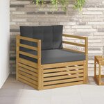vidaXL Canapé d’extérieur Blanc et anthracite