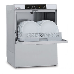 Lave-vaisselle professionnel avec pompe de vidange - 3 5 kw - monophasé - colged -  - acier inoxydable 575x205x820mm
