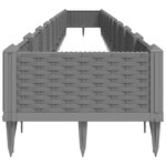 vidaXL Jardinière avec piquets gris clair 362 5x42 5x28 5 cm PP