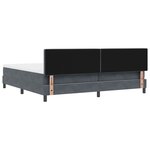 Lit à ressort vidaXL avec matelas gris foncé 200x200 cm en velours