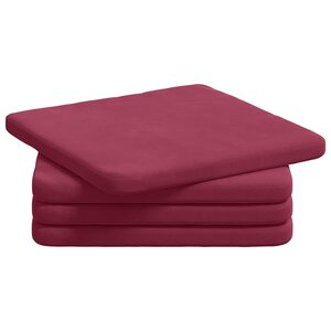 vidaXL Coussins de siège 4 Pièces Bordeaux 40 x 40 x 3 cm Velours