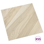 vidaXL Dalles de plancher autoadhésives 55 Pièces PVC 5 11 m² beige rayé