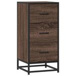 vidaXL Buffet chêne marron 35 5x35x76 cm bois d'ingénierie et métal