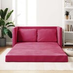 vidaXL Canapé-lit 2 en 1 rouge bordeaux 122x204x55 cm velours