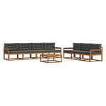 vidaXL Ensemble de canapés d'extérieur 8 Pièces Naturel et Anthracite