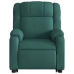 vidaXL Fauteuil inclinable de massage Vert foncé Tissu