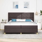 vidaXL Lit à ressorts avec matelas Marron 200 x 200 cm tissu