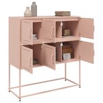 vidaXL Buffet rose 100 5x39x107 cm acier