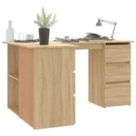 vidaXL Bureau d'angle Chêne sonoma 145x100x76 cm Bois d'ingénierie