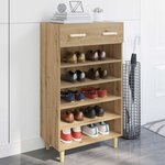 vidaXL Cabinet à chaussures avec tiroir Chêne artisan 60 x 35 x 105 cm