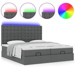 VidaXL Cadre de lit ottoman avec matelas gris foncé 180x200cm tissu