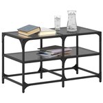 vidaXL Table basse avec dessus en verre noir 78 5x40x45 cm acier