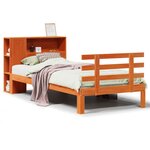 vidaXL Lit bibliothèque sans matelas cire marron 100x200 cm pin massif