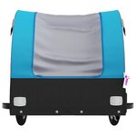 vidaXL Remorque pour vélo noir et bleu 45 kg fer