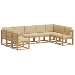 vidaXL Ensemble de canapés d'extérieur 9 pc Blanc et Beige