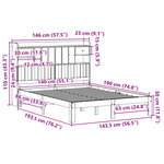 vidaXL Lit bibliothèque sans matelas 140x190 cm bois de pin massif
