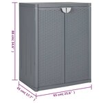 vidaXL Armoire de rangement de jardin gris 65x45x88 cm PP rotin