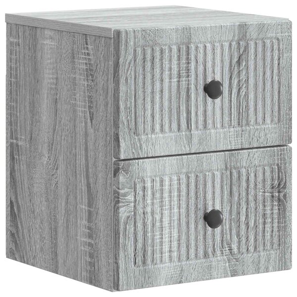 vidaXL Cabinet de chevet mural Sonoma gris 33 x 34 5 x 40 cm