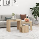 vidaXL Tables basses gigognes 3 Pièces Chêne sonoma Aggloméré