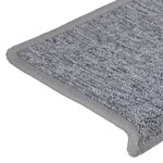 vidaXL Tapis d'escalier 15 pièces 65 x 21 x 4 cm Gris clair Bord rectangulaire