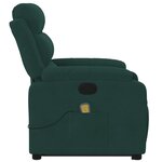 vidaXL Fauteuil de massage inclinable Vert foncé Velours